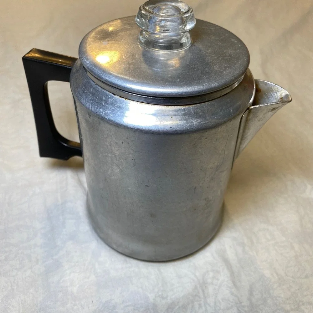 Vintage Comet Style Aluminum Coffee Percolator 9 Cup Stovetop Complete USA